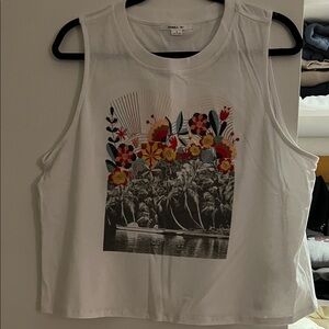 O’Neill White Tropical Graphic Muscle Tee